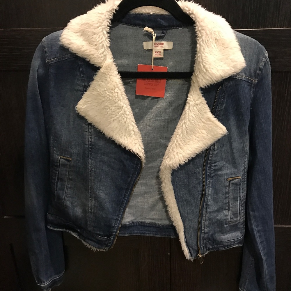 Denim fur jacket